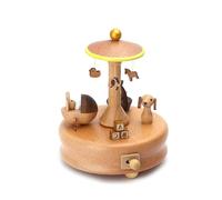 Boîte de Musique en Bois Wind Up - Train Castle Girl Dancer Design | Charmant décor de Chambre de Bureau de Bureau Musical, Cadeau de Noël de Noël pour Les Filles pour Filles