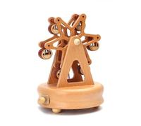 Boîte de Musique en Bois Wind Up - Train Castle Girl Dancer Design | Charmant décor de Chambre de Bureau de Bureau Musical, Cadeau de Noël de Noël pour Les Filles pour Filles