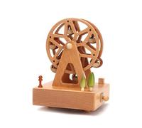 Boîte de Musique en Bois Wind Up - Train Castle Girl Dancer Design | Charmant décor de Chambre de Bureau de Bureau Musical, Cadeau de Noël de Noël pour Les Filles pour Filles