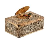 Boîte De Musique Vintage - Ornement D'oiseau De Chant En Relief 3D | Classic Wind Up Melody Box, Décor De L'automate Rétro, Un Bureau Élégant À Collectionner Avec Des Détails Artistiques Pour La Table