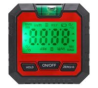 Boîte de niveau numérique, outil de mesure d’angle, rapporteur électronique avec bulle horizontale et base magnétique, jauge de niveau numérique pour le travail du bois, la réparat (Rouge)