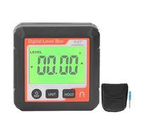 Boîte de niveau numérique, rapporteur numérique magnétique de haute précision, inclinomètre, jauge d’angle avec commutateur de mode relatif absolu pour le travail du bois et les ma (Orange Blanc)