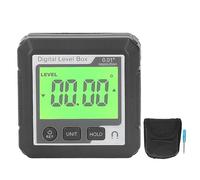 Boîte de niveau numérique, rapporteur numérique magnétique de haute précision, inclinomètre, jauge d’angle avec commutateur de mode relatif absolu pour le travail du bois et les ma (Noir et blanc)