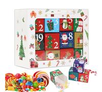 Boîte de Noël à Remplir - Ornement pour Fêtes d'Hiver,Boîtes en Papier Vide pour Compte à Rebours | pour Lipstick Bijoux Petits Jouets Bonbons Chocolat Fondant