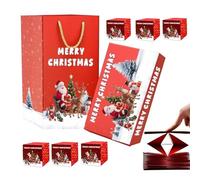 Boîte de Noël explosive - Boîte cadeau pop-up - Design pliable avec révélation surprise - Porte-monnaie avec intérieur décoratif - Enveloppe rouge - Pour souvenir de mariage - pour remise de
