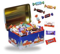 Boite de Noël garnie d'un Assortiment de 40 Chocolats: Célébrations, Milka, Daim, Kinder Schokobons et Mini Bueno à Offrir