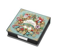 Boîte de notes autocollante en cristal DIY en PU avec strass pour peinture diamant Noël - Organisation de bureau élégante et créative