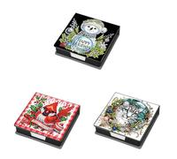 Boîte de notes autocollante en cristal DIY en PU avec strass pour peinture diamant Noël - Organisation de bureau élégante et créative