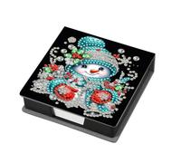 Boîte de notes autocollante en cristal DIY en PU avec strass pour peinture diamant Noël - Organisation de bureau élégante et créative
