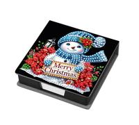 Boîte de notes autocollante en cristal DIY en PU avec strass pour peinture diamant Noël - Organisation de bureau élégante et créative