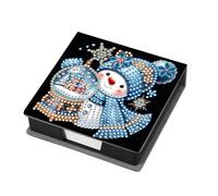 Boîte de notes autocollante en cristal DIY en PU avec strass pour peinture diamant Noël - Organisation de bureau élégante et créative