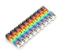 Boîte de numéros de fil Numéro numérique Tube Étiquette de numéro de fil Tube Marqueur de câble coloré pour l'usine d'électricien(100pcs 6mm²)