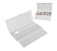 boîte de Palette Pliante Portable de Voyage avec Plateau de mélange de Peinture Aquarelle 24 puits pour Peinture Acrylique et HuilePalette d'aquarelle Vide Painting Tools