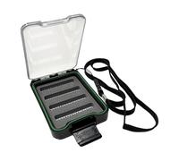 Boîte de pêche à la mouche pour dossiers - Boîte de pêche à la mouche - Boîte portable transparente unilatérale avec cordon de serrage - Boîte de poche pour le pêcheur mobile