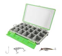 Boîte de pêche - Boîte d'présentation d'attaquants - Récipient à appâts double face - Séparateur réglable - Stockage d'appâts - Double combat léger pour la pêche en eau salée et d'eau douce