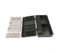 Boîte de pêche pour pêche à la carpe avec positions de goupille et compartiment principal pour ciseaux et outils