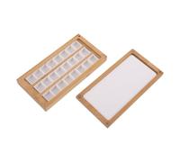 Boîte de Peinture Aquarelle en Bois pour Artistes, 24 Cases 2 Ml | Couvercle Magnétique, Compartiments Blancs, Mélange Précis, Voyage et Atelier, Fond Antidérapant
