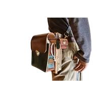 Boîte de peinture Esquisses Portable Coffret en bois de noyer noir fait main avec peinture à l'huile et sac bandoulière cuir(Single Shoulder)