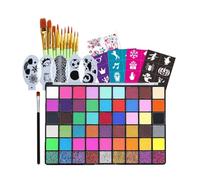 Boîte de peinture pour le visage pour , lavable, kit de pochoirs de peinture corporelle, accessoires de maquillage, accessoires de maquillage pour fêtes, fêtes d'Halloween