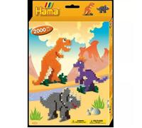 Hama Boîte de perles midi Le monde des dinosaures Ø 5 mm Multicolore