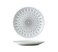 Boîte de personnalité créative nordique simple plat occidental personnalisé sous glaçure rétro plaque motif grille blanche -6 pouces 15,3 cm
