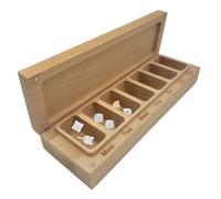 Boîte De Pilules 7 Jours - Organisateur Hebdomadaire De Médicaments En Bois Avec Compartiments Sécurisés Pour La Gestion Quotidienne De La Dose Et Un Accès Facile | Boîte De Rangement Portable Pour Pi