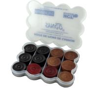 Boîte de pions Carrom - ASMODEE - Break to Finish - 11 pions blancs, 11 pions noirs et 2 pions rouges