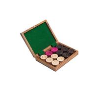 Set de 24 pions - Coffret palissandre - Jeu du Carrom