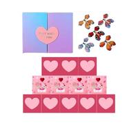 Boîte de pliable pour la Saint-Valentin | Fournitures de demande en mariage - Boîte de rouge pour partenaires, épouses, mari, demande d'anniversaire, remise de diplôme, mariage