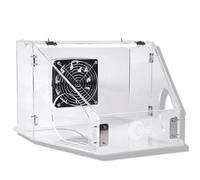Boîte de polissage transparente avec lumière LED, cabine de polissage étanche à la poussière fermée avec 2 trous et couvercle en acrylique pour peinture par pulvérisation, gravure, ponçage et