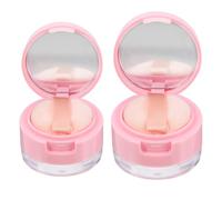 Boîte de Poudre en Vrac Portable 5g 3g avec Miroir, Rose | Lot de 2 Sets de Sets, Abs Léger, avec Houppette Incluse, pour Voyage et Maquillage Quotidien