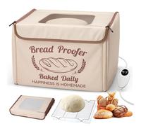 Boîte De Pousse Pliable pour Pain - Chambre De Fermentation Électrique avec Grille Métallique, Température Réglable 10-45°C & Minuterie 48h, Boîte Isolée pour Levain, Pain, Pizza & Yaourt