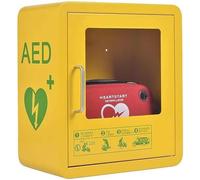 Boîte de premiers secours, Armoire for DEA, boîtier de rangement mural for défibrillateur DEA avec verrouillage à pression, plaque en acier métallique et compatible avec la plupart des modèles de DEA