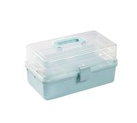 Boîte de Premiers Secours Médicale en étain for la Maison Rangement médicaments Organisateur avec Compartiments Boîtes Blanc, S(Blue,S)