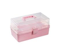 Boîte de Premiers Secours Médicale en étain for la Maison Rangement médicaments Organisateur avec Compartiments Boîtes Blanc, S(Pink,S)
