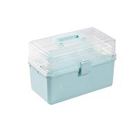 Boîte de Premiers Secours Médicale en étain for la Maison Rangement médicaments Organisateur avec Compartiments Boîtes Blanc, S(Blue,L)