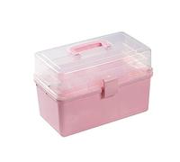 Boîte de Premiers Secours Médicale en étain for la Maison Rangement médicaments Organisateur avec Compartiments Boîtes Blanc, S(Pink,L)