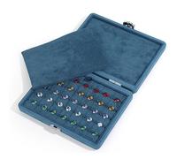 Boîte de présentation bleue for bijoux, étui de rangement doublé de microfibre et de flanelle for colliers de diamants, bagues et accessoires de scène Emballage cadeau(20 * 15 * 4CM)