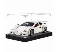 Boîte de présentation de figurines pour Lego 10337 pour icônes Lamborgh-ini Count-ach 5000 Quattrov-alvole Acrylique anti-poussière transparent (sans modèle) (noir + 3 mm)