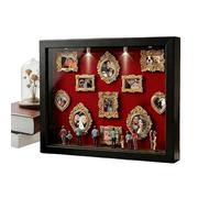 Boîte de présentation de musée miniature - Cadre DIY de 31,4 cm, boîtier d' en bois, vitrine de mémoire à lumière chaude, décoration artisanale en résine, kit de support photo créatif, affichage