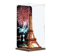 Boîte de présentation en acrylique 3 mm pour modèle Lego Tour Eiffel Night - Boîte de présentation transparente anti-poussière - Boîte de rangement compatible avec le modèle Lego Tour Eiffel Night