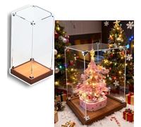 Boîte de présentation en Acrylique avec Base en Bois pour Objets de Collection et œuvres d'art - Vitrine Transparente, idéale pour Les Cadeaux de Noël, 40 x 15 x 35 cm (16" x 6" x 14") - Mon