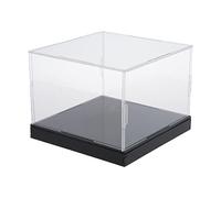Boîte de présentation en acrylique avec base noire pour figurines miniatures, objets de collection, vitrine 20 x 20 x 15 cm