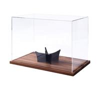 Boîte de présentation en acrylique - Base en bois transparent de 30 x 20 x 17 cm | Vitrine transparente pour objets de collection pour la maison, le bureau, les kits de modélisme de football