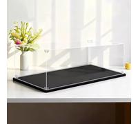 Boîte de présentation en Acrylique, boîte de présentation en Acrylique Anti-poussière pour Objets de Collection, Organisateur de Rangement rectangulaire de 8 à 20 Pouces avec Base Noire, étu