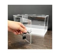 Boîte de présentation en acrylique, Cube d'affichage en acrylique avec serrure or objets de collection, couvercle Transparent plusieurs tailles(30x15x25cm(12"x6"x10"))