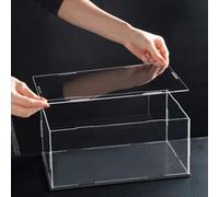 Boîte De Présentation en Acrylique Empilable Et Amovible, pour Puzzles 3D en Bois, Maquettes Et Figurines, Boîte Acrylique Transparente avec Base, Vitrine pour Collection(H50cm,LxW 45x45cm)