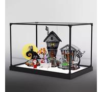 Boîte de présentation en acrylique HAIWENFEIQI pour Lego 21351 L'Étrange Noël de Monsieur Jack - Boîte de présentation transparente anti-poussière - Compatible avec kit de construction Lego 21351