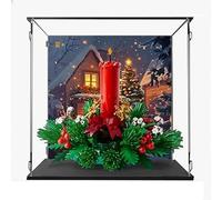 Boîte de présentation en acrylique pour bougies de Noël Lego 40743 - Boîte de présentation transparente anti-poussière - Compatible avec kit de construction Lego 40743 (modèle non inclus) (fond 3 mm)