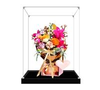 Boîte de présentation en acrylique pour Lego 10342 - Or rose - Modèle floral - Transparent - Anti-poussière - Compatible avec le modèle Lego 10342 (modèle non inclus) - Base noire de 2 mm